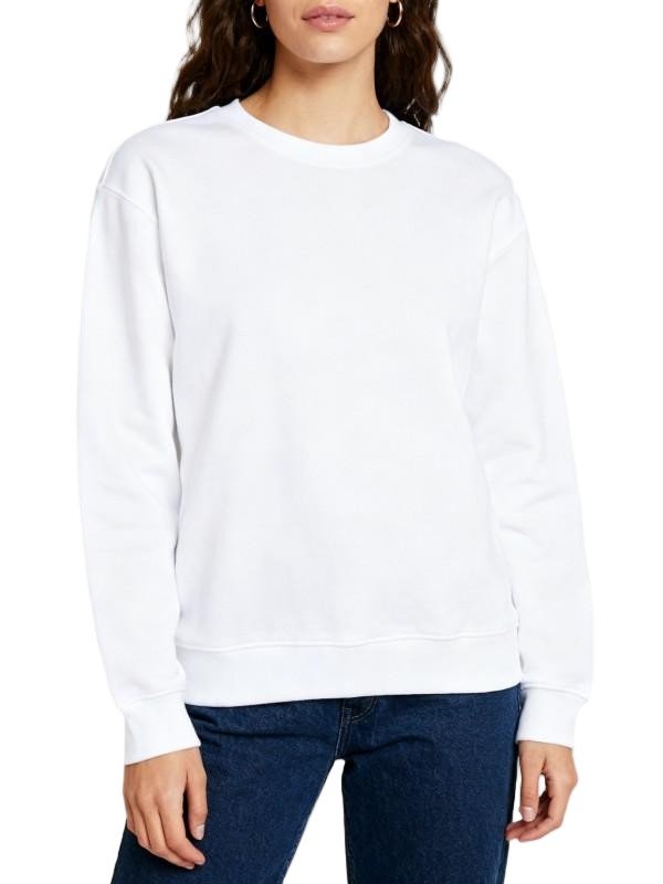 White Relaxed-Fit Crewneck Sweatshirt