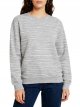 Grey Striped Crewneck Sweatshirt