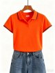 Orange Polo Shirt with Contrast Trim